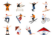 People doing extreme sports icons