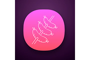 Sausages grilling on skewer app icon
