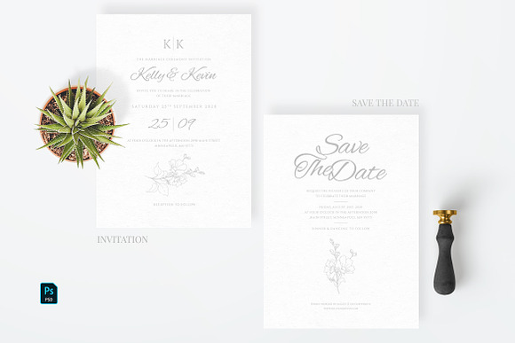 Modest Sketch Wedding Set in Wedding Templates - product preview 1