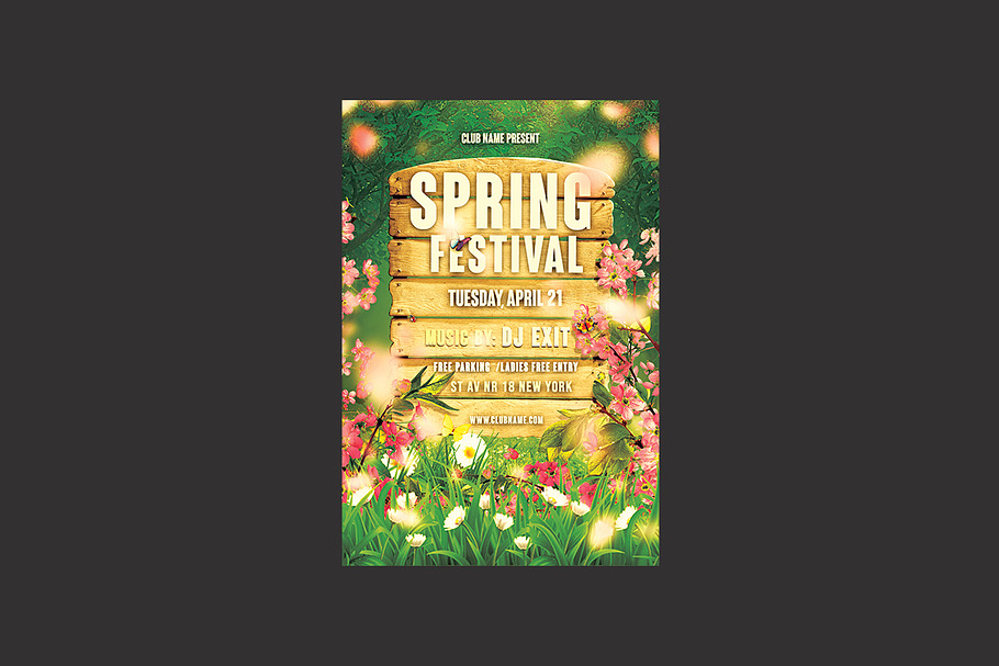 Spring Party Flyer in Flyer Templates - product preview 8