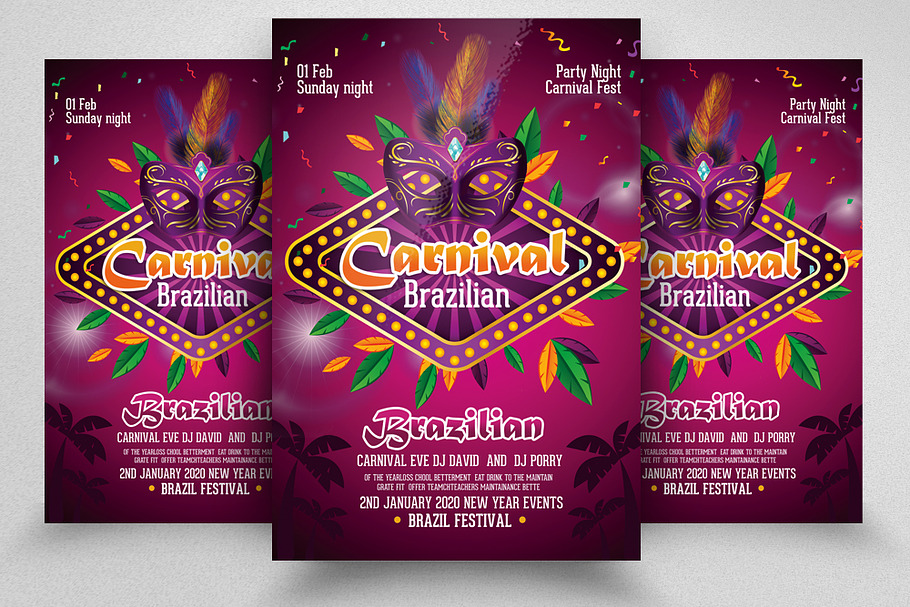 Brazil Carnival Night Flyer Template