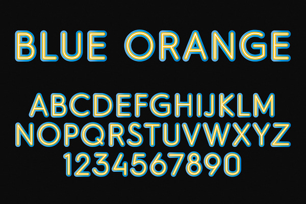 Blue Orange Color SVG Font