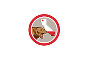 Bear With California State Map Icon