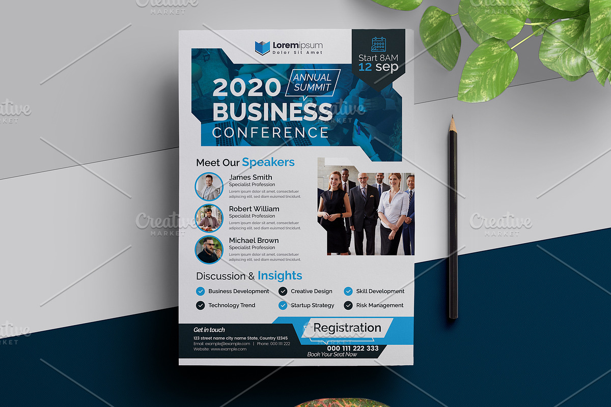 Business Conference Flyer in Flyer Templates - product preview 8
