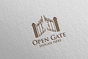 Real estate Logo with Open Gate 18