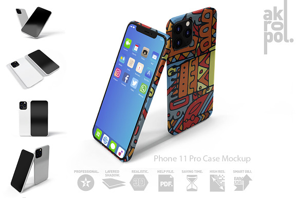 Phone 11 Pro Case Mockup in Product Mockups - product preview 2