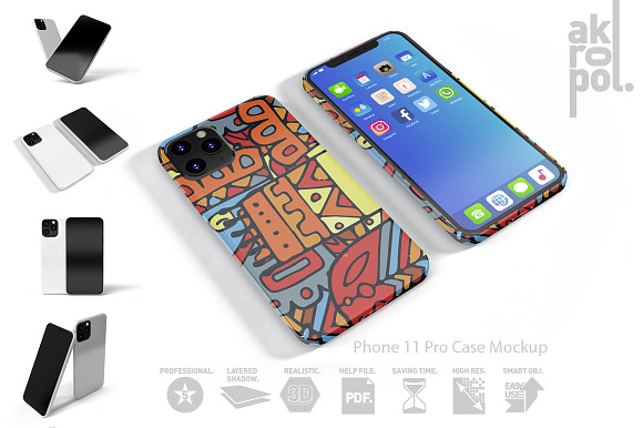 Phone 11 Pro Case Mockup in Product Mockups - product preview 3