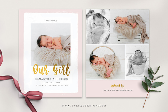 Birth Announcement Template BA027 in Card Templates - product preview 2