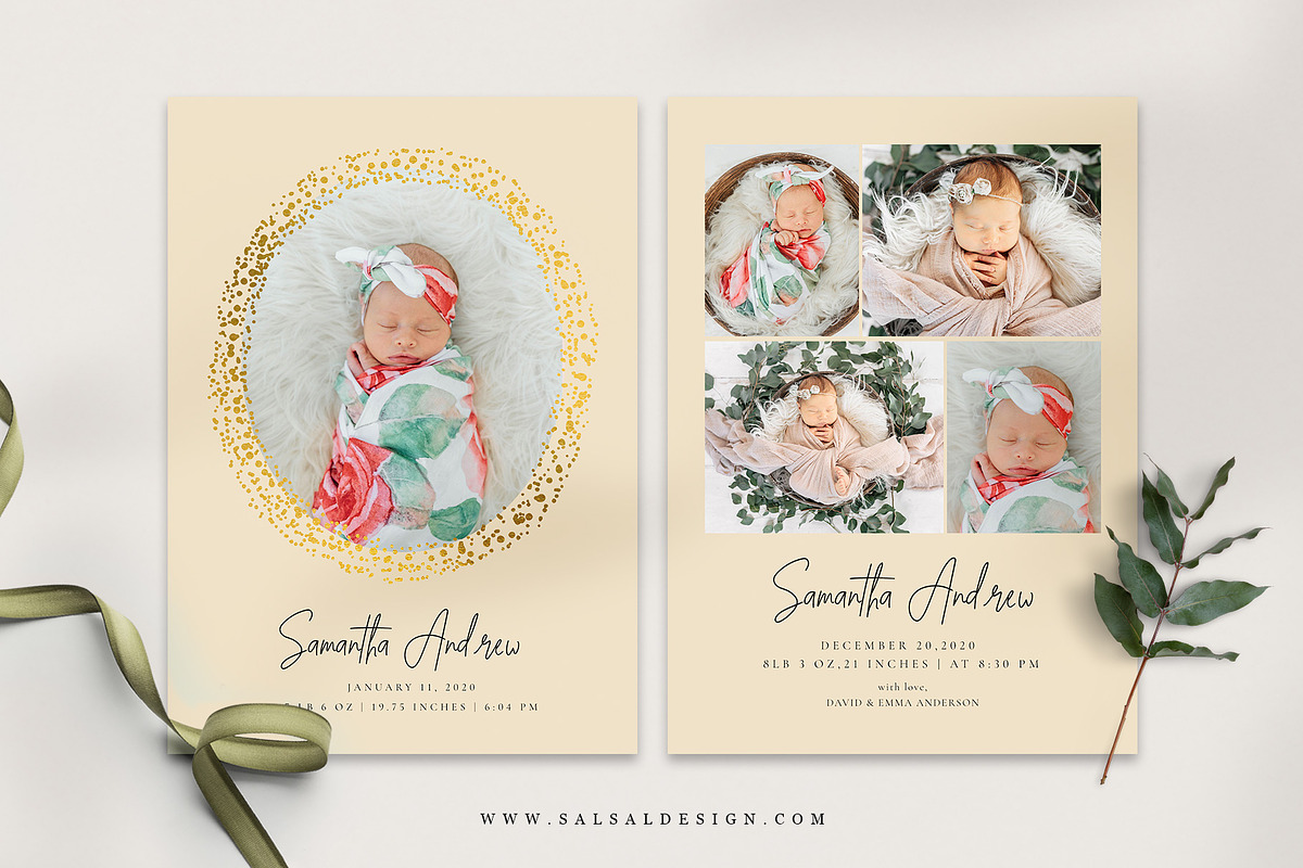 Birth Announcement Template BA028 in Card Templates - product preview 8