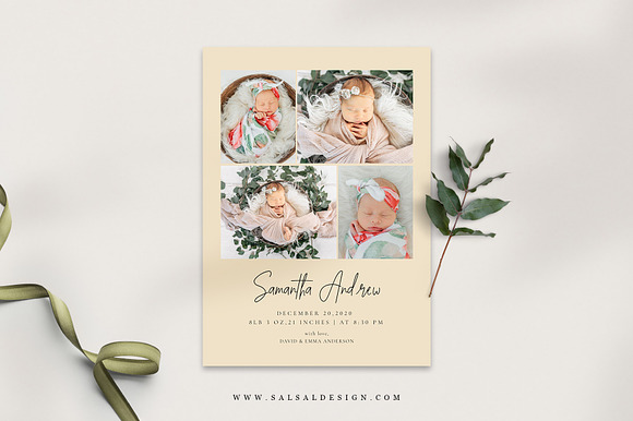Birth Announcement Template BA028 in Card Templates - product preview 1