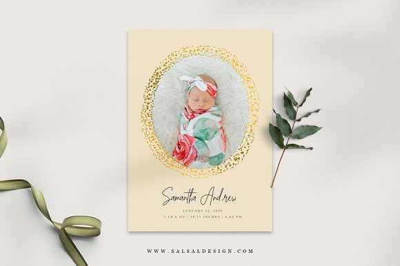 Birth Announcement Template BA028 in Card Templates - product preview 2