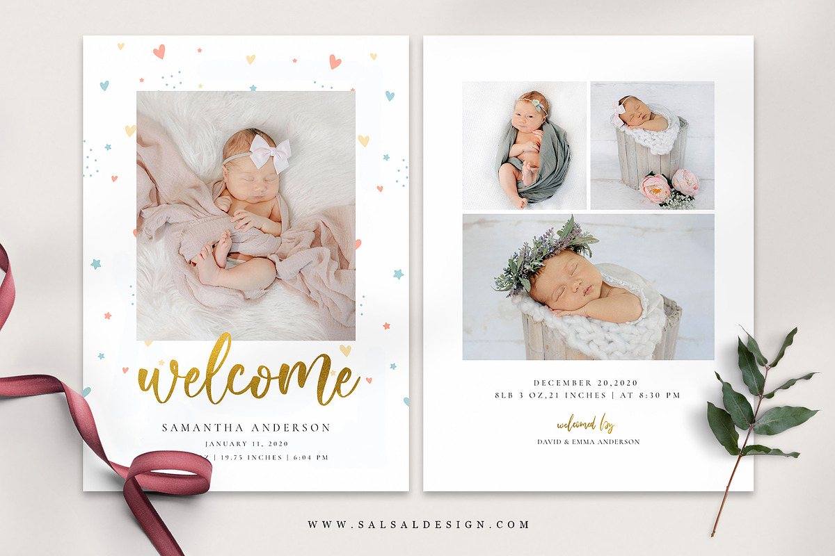 Birth Announcement Template BA029 in Card Templates - product preview 8