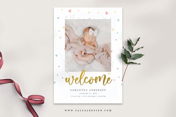 Birth Announcement Template BA029 in Card Templates - product preview 1