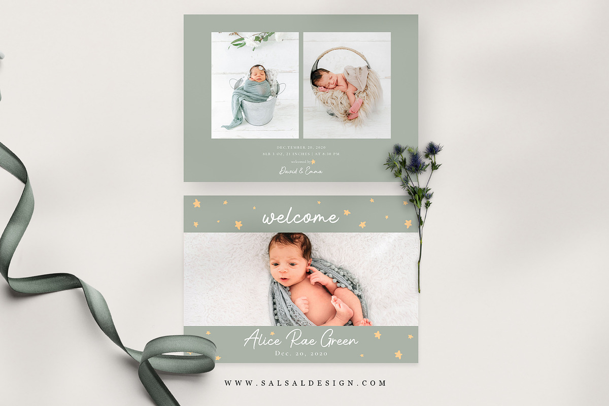 Birth Announcement Template BA031 in Card Templates - product preview 8