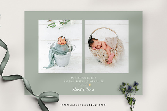 Birth Announcement Template BA031 in Card Templates - product preview 1