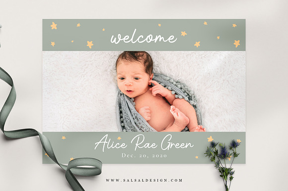 Birth Announcement Template BA031 in Card Templates - product preview 2