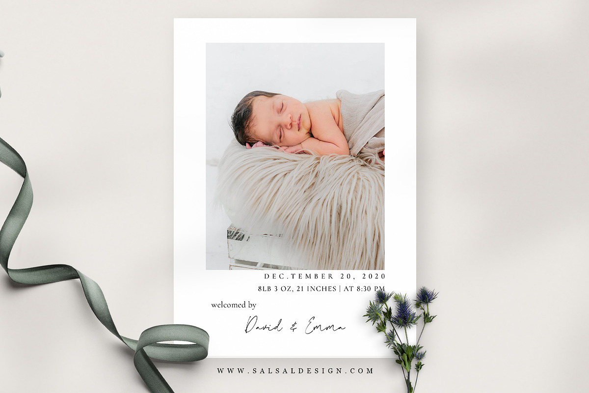 Birth Announcement Template BA032 in Card Templates - product preview 8