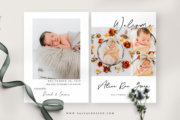 Birth Announcement Template BA032 in Card Templates - product preview 2