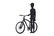 Biking Concept Icon of Male in Cap