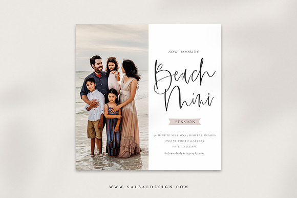 Beach Minis Session Template Mini082 in Card Templates - product preview 1