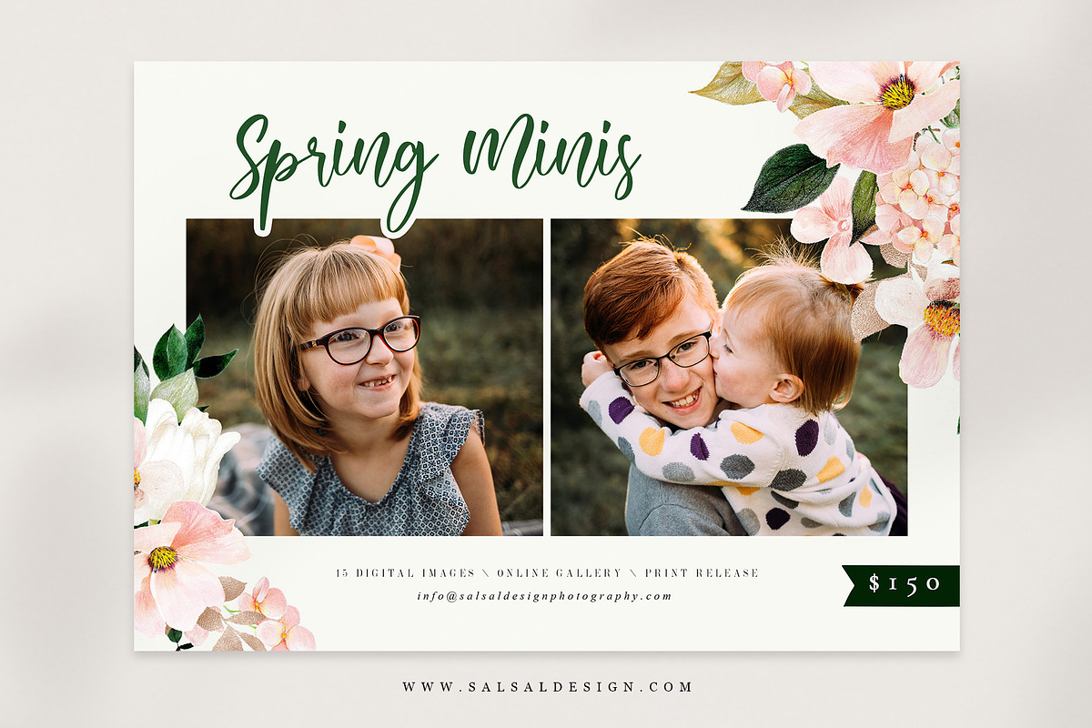 Spring Mini Session Template Mini084 in Card Templates - product preview 8