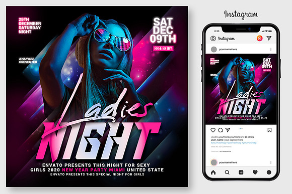 3 Club Night Party Flyers Bundle in Flyer Templates - product preview 1
