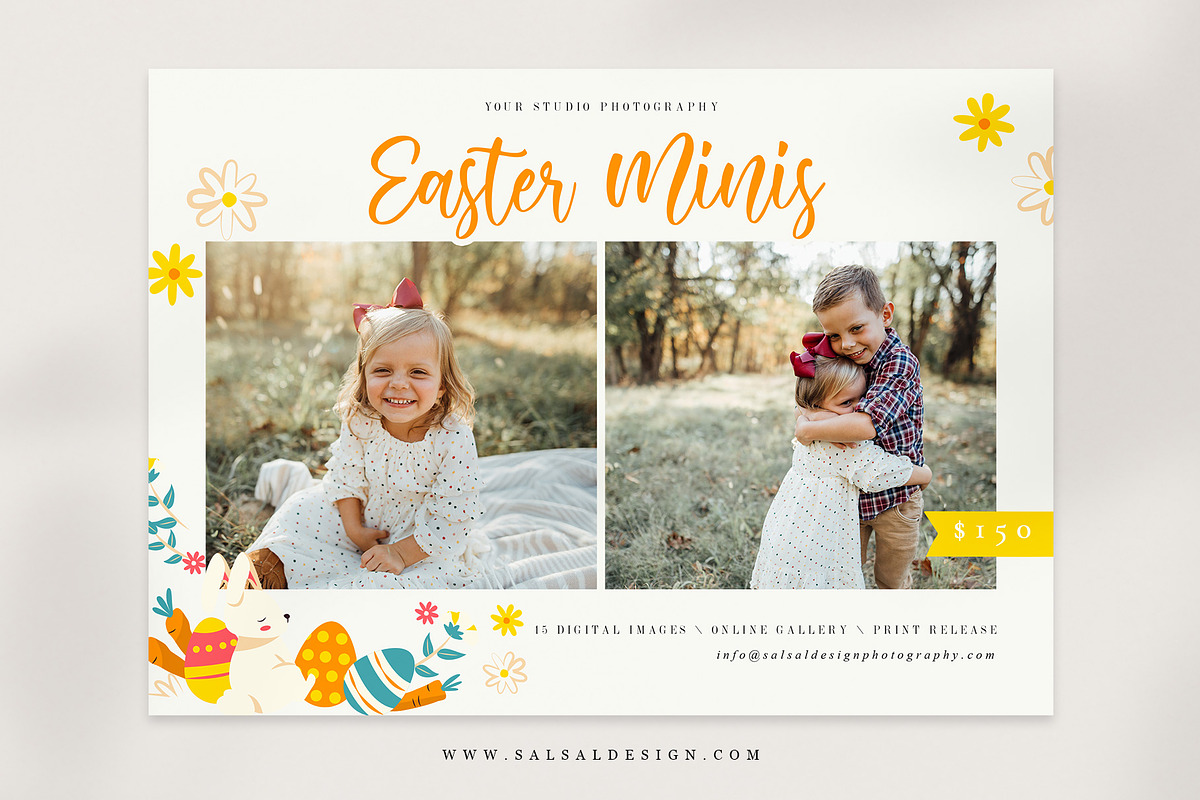Easter Mini Session Template mini085 in Card Templates - product preview 8