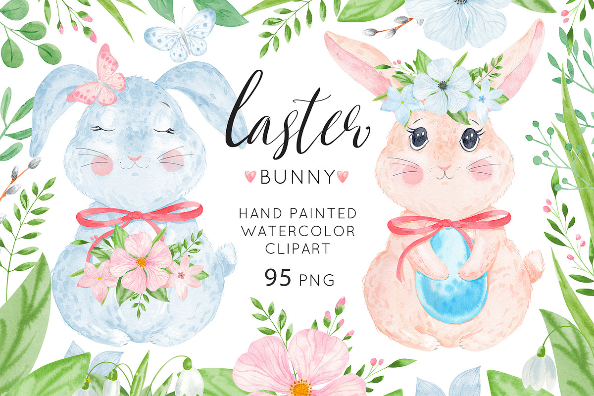 Watercolor Easter bundle. Bunny. in Illustrations - product preview 8