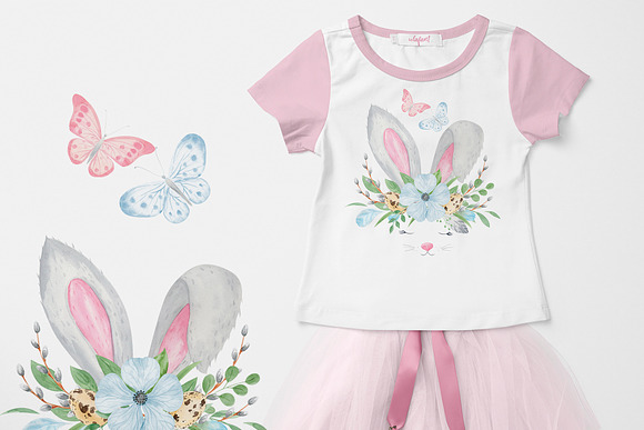 Watercolor Easter bundle. Bunny. in Illustrations - product preview 9