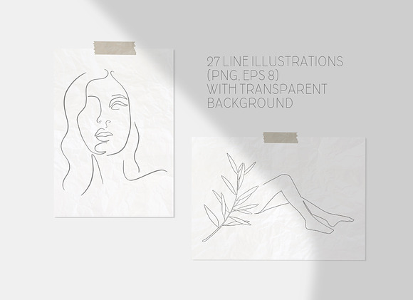 la féminité line art set in Illustrations - product preview 4