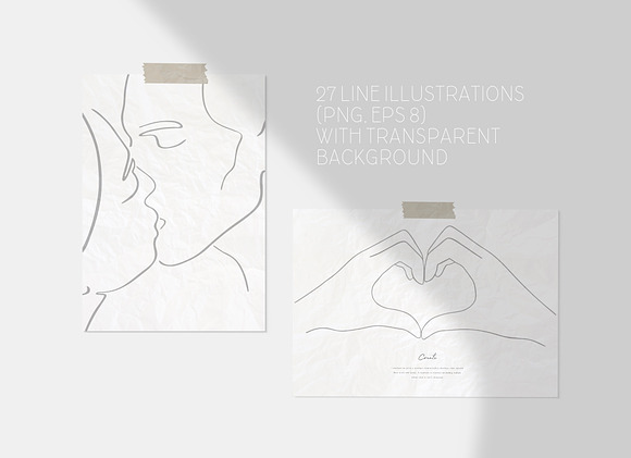 la féminité line art set in Illustrations - product preview 6