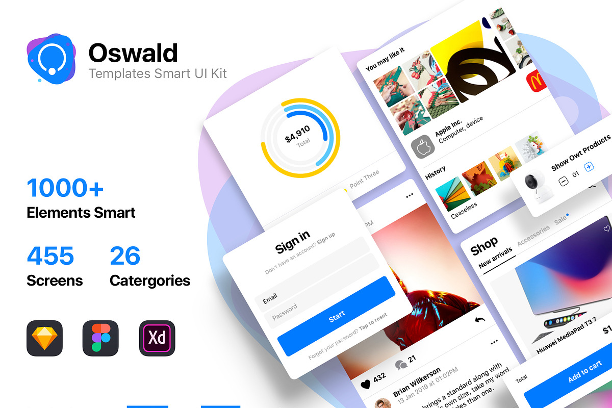 Oswald - Templates Smart UI Kit in UI Kits and Libraries - product preview 8