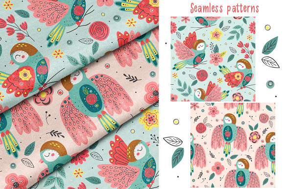 Birds and flowers collection in Illustrations - product preview 5