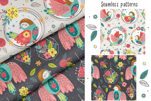 Birds and flowers collection in Illustrations - product preview 6