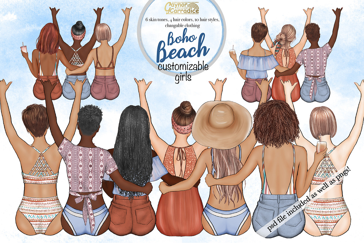 Boho besties - custom best friends in Illustrations - product preview 8