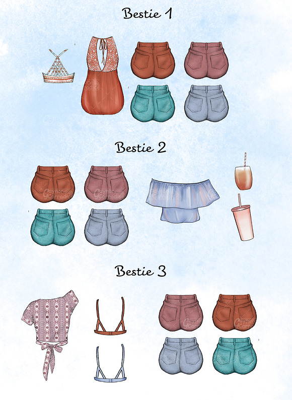 Boho besties - custom best friends in Illustrations - product preview 2