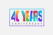40 years anniversary vector icon