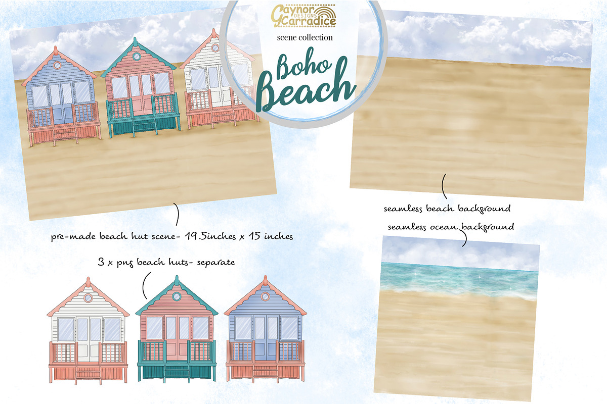 Boho beach - summer beach scenes in Illustrations - product preview 8