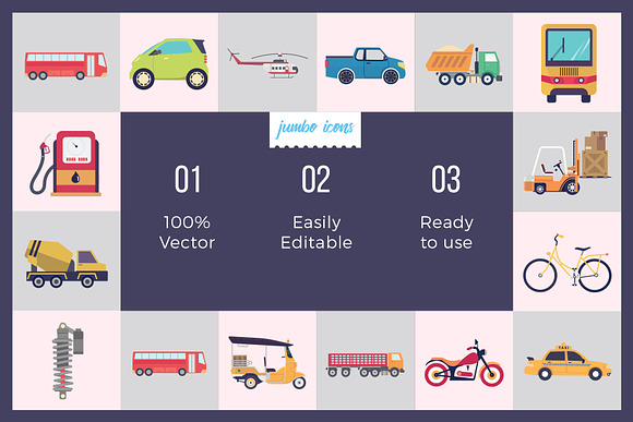 Flat Vector Icons Transport Pack V2 in Icons - product preview 1