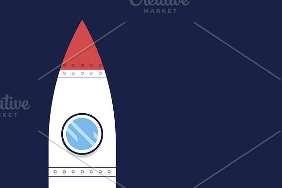 Retro Rocket Ship in Illustrations - product preview 1