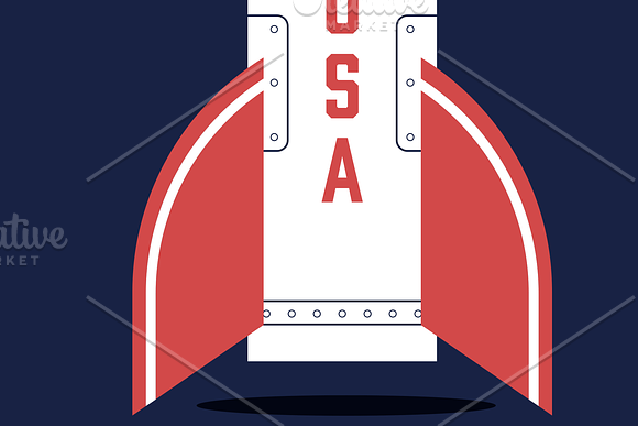 Retro Rocket Ship in Illustrations - product preview 2
