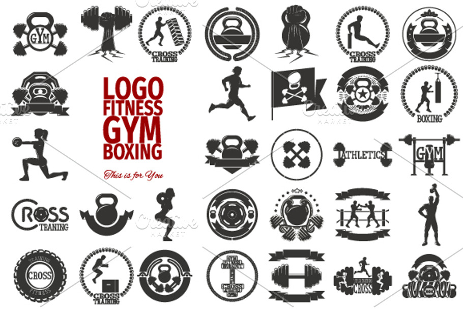 31 LOGO FITNESS / GYM / RUNNING in Logo Icons - product preview 8