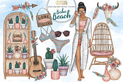 Boho Beach - summer clipart set