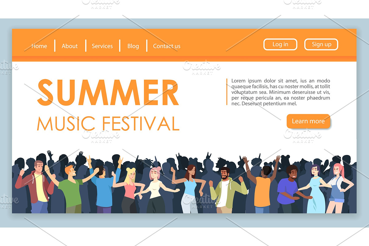 Summer music festival landing page in Landing Page Templates - product preview 8