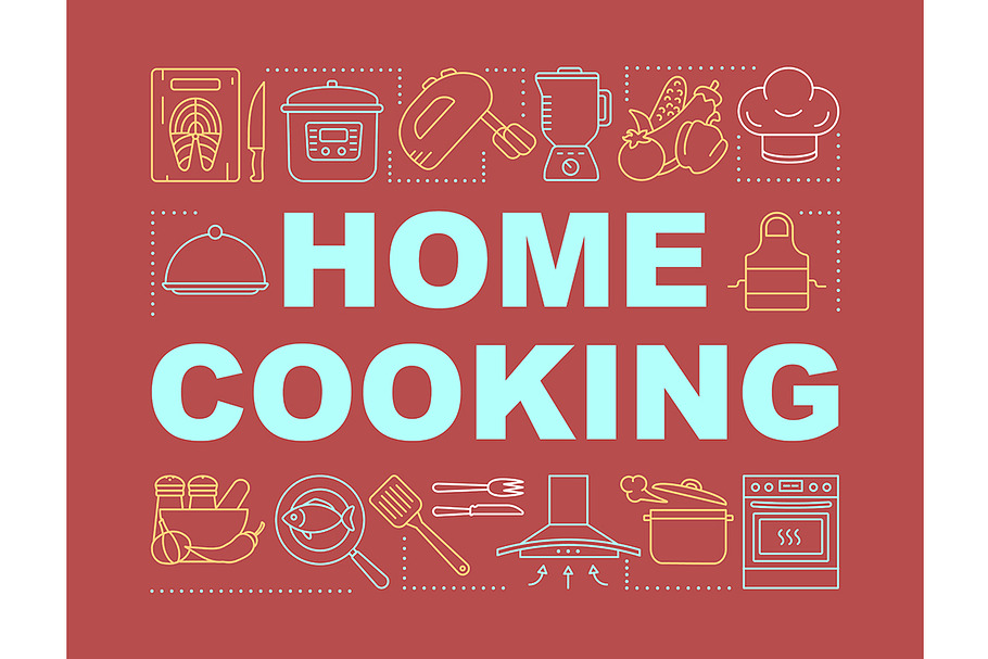 Home cooking word concepts banner