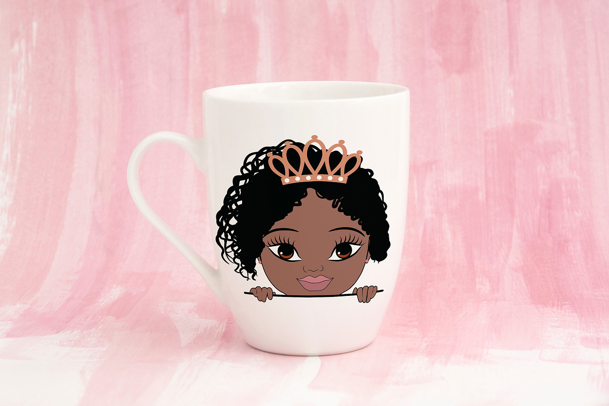 Peeking African American Little Girl in Illustrations - product preview 8