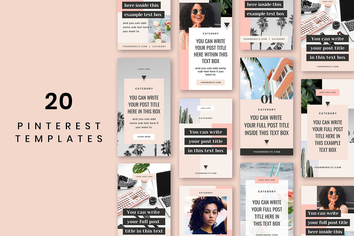 Luna Pinterest Templates in Pinterest Templates - product preview 8
