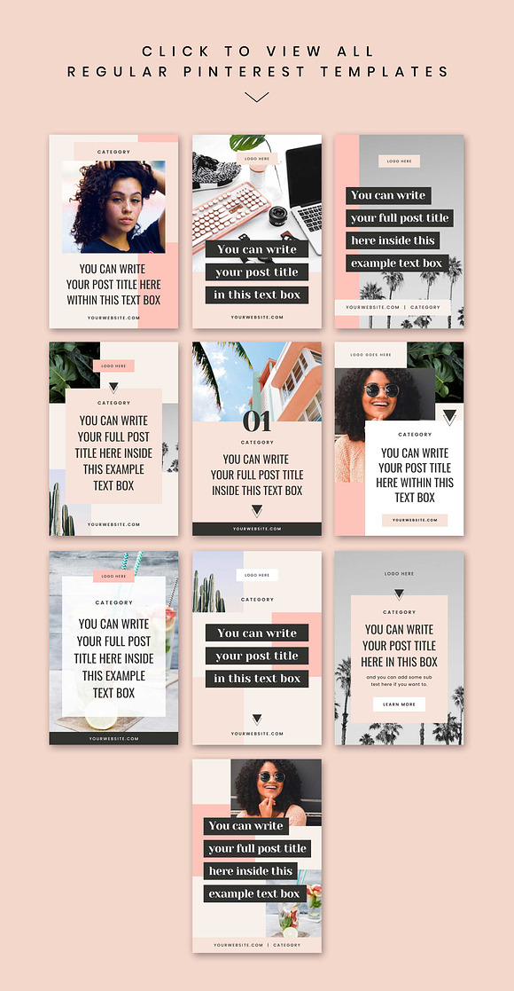 Luna Pinterest Templates in Pinterest Templates - product preview 2