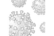Coronavirus Bacteria Cell. Vintage