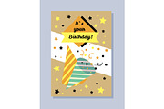 Its Your Birthday Postcard Vector